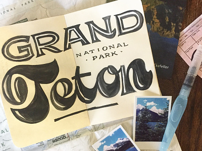 Grand Teton National Park grand teton national park lettering national park sketch sketchbook
