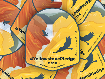 #YellowstonePledge grand canyon of the yellowstone illustration osprey waterfall yellowstone yellowstone national park