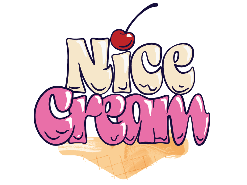Nice Cream gif ice cream ice cream cone lettering lettering animation type type design