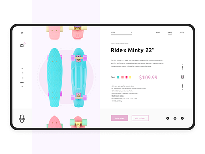 Pennyboard Product Card | Shot for Practice concept design header pennyboard product product card redesign shot shot concept site design skateboard ui ui design web webdesign