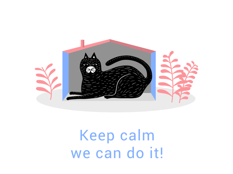 Keep calm cat design gif animated illustration vector