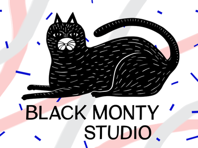 Blac Monty Studio black brand design cat logodesign