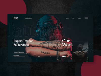 tattoo website branding design graphicdesign minimal typography ui web web design website website design