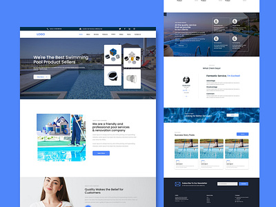 Pool Cleaning branding design graphicdesign illustration logo minimal typography ui vector web design