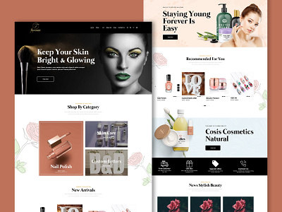 Cosmetics branding design graphicdesign illustration logo minimal typography ui vector web design