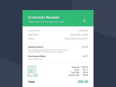 Day 017: Email Receipt dailyui design ui ux web