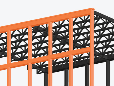 Metal Structure beams building construction design digital frame illustration jobsite vector