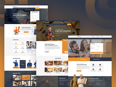Plumber, Carpenter & Movers Website Homepage Design