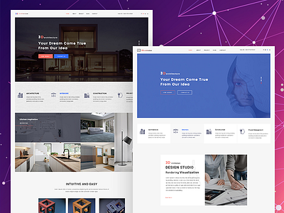 Architecture & interior Website Homepage design architecture design flat illustrator interior photoshop typography ui ux website