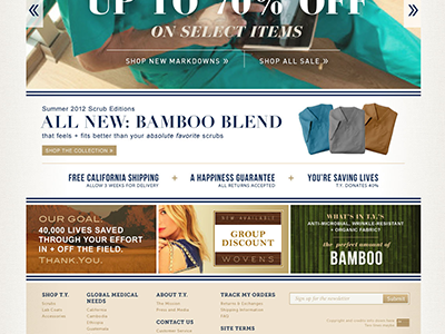 Shopping Cart Site layout typography