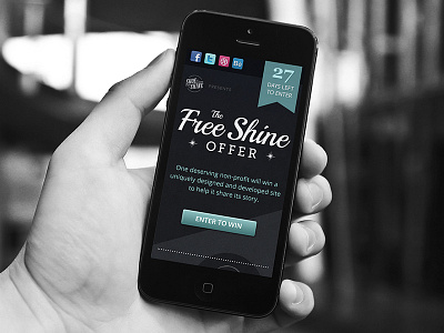 The Free Shine Offer - Mobile Landing branding design header logo shine typography ux wip