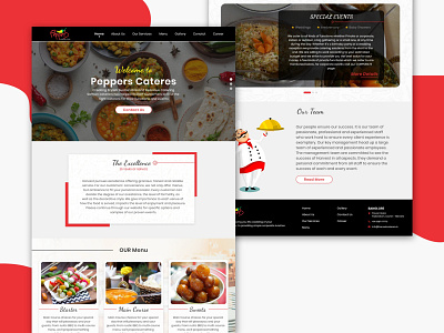 Catering Website catering catering services design design app event mangement food website service website trending typography vector website website builder website design