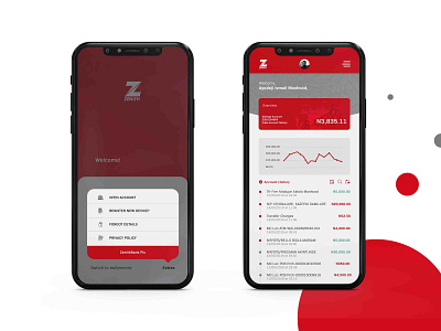 Zenith Bank Mobile App UI/UX Design ui uiux uiuxdesign user experience user interface design ux
