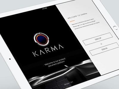 Karma App app car ios ipad sign in