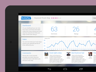 Buddypay - Android Tablet Application android brand buddtpay tablet truckers ui ux