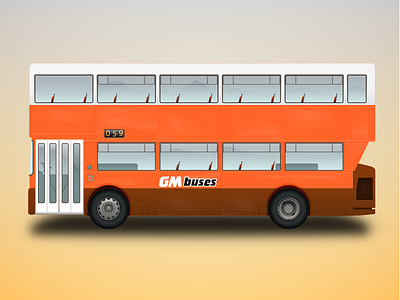 GM Bus Illustration bus illustration manchester orange transport