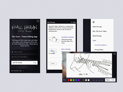 Niall Horan - This Town : Frame Editing Site design js mobile music ui ux web