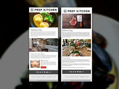 Prep Kitchen Email Blasts design email blast email design email marketing marketing collateral programming