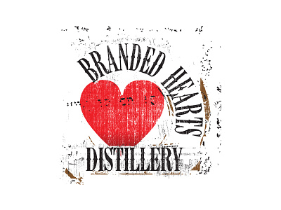 Logo for Branded Hearts Distillery branding design illustration logo vector