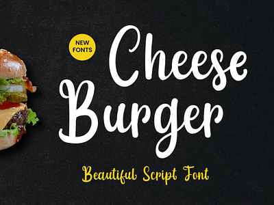 Cheese Burger Script Font branding display font font font design food illustration logo script font type typography