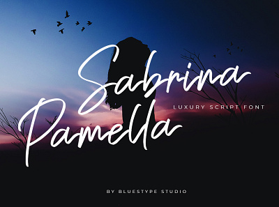 Sabrina Pamella - Luxury Script Font branding design font font design handwritten lettering logo signature type typography