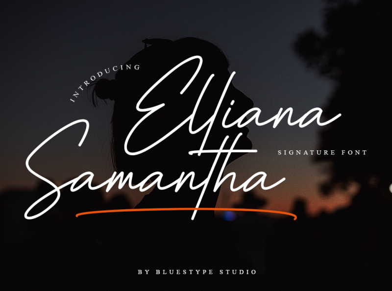 Download Free Elliana Samantha Signature Font By Jefri Dwi Alfatah On Dribbble PSD Mockup Template