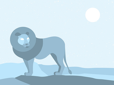 Blue Lion blue illustration lion moon vector