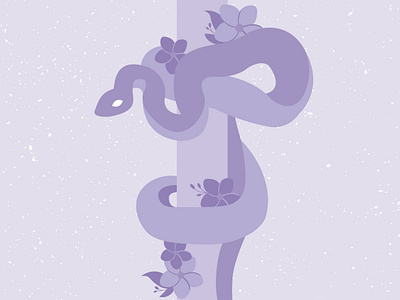 Purple Snake art flowers illustrator purple snake