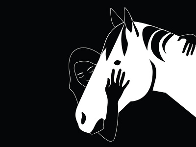 Roots blackandwhite horse illustration lineart