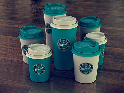 3D Branding & Designs (Coffee cup) 3d branding identity