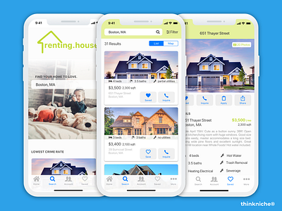 renting.house app design app design favorite ios iphone iphone app iphone x mobile real estate rent save search