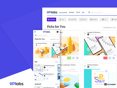 Uplabs Homepage Redesign branding desktop filters homepage ios iphone x landing page mobile redesign search results splash page ui uplabs ux design