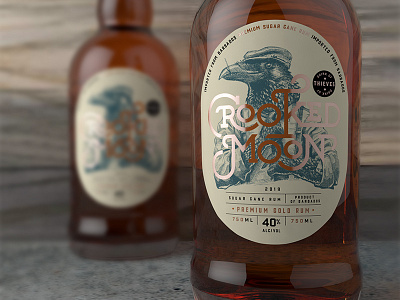 Crooked Moon - Gold Rum Label
