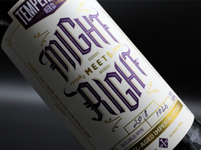 Might Meets Right - Temperance Beer Co. Imperial Stout beer branding beer label beer label design beer packaging package design