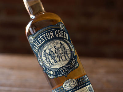 Harleston Green Scotch Whisky bottle label liquor branding liquor label package design packaging whisky