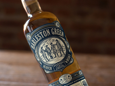 Harleston Green Scotch Whisky bottle label liquor branding liquor label package design packaging whisky