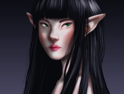 Kash - Carmojin character design design elf game girl illustration photoshop semi realistic