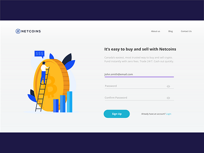 Crypto Exchange Sign In design sign in signup web