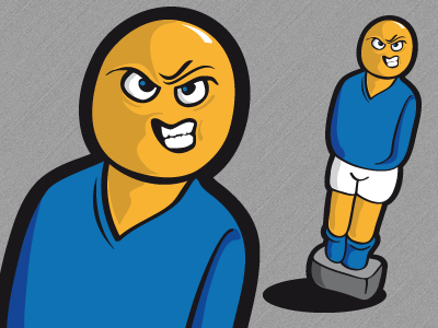 soccer dude illustration faces foosball illustration kicker logo design logodesign soccer tischfussball
