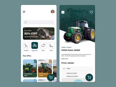 Agricspot - Agriculture shop mobile UI/UX Design agriculture agriculture app agriculture shop agriculture ui agriculture ux aron mtunji farm app farm shop plant shop tractor tractor app tractor shop tractor shop ui