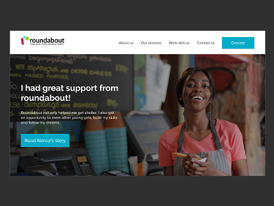 Roundabout Charity Hero UI design- Hero design
