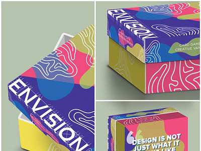 Envision Brainstorming Game Packaging branding bright color pallette colorful contrast design illustrator package design packaging packaging mockup type typography vector