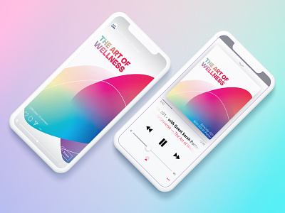 The Art of Wellness - Podcast Cover Art branding bright color pallette colorful contrast cover art design gradient holographic illustrator podcast podcast art rainbow type vector wellness