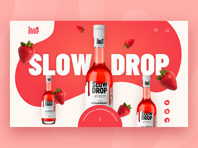 Сoncept landing page for bar syrups berries bottle branding design drink e commerce food juice landing page lp one page pink product shop store sweet typography ui ux website