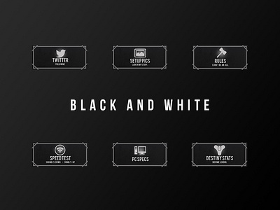 Black and White Twitch Panels branding design twitch