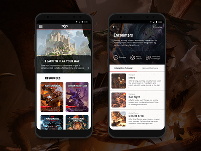 DnD Beyond: An Interactive Tutorial app dd design dungeons and dragons game mobile mobile ui ui ux