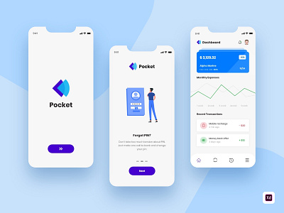 Pocket Application bankingapp brand identity branding branding design communication design finance app graphic illustration minimal pocket ui ui ux ui design uidesign uiux user experience user interface user interface design userinterface