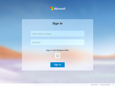 Microsoft Login Page (Dribbble Weekly Challenge) design fluent design graphic login page microsoft microsoftdesign minimal ui ui design uidesign