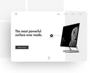 Microsoft Surface landing page