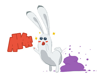 honeybunny illustration poop rabbit